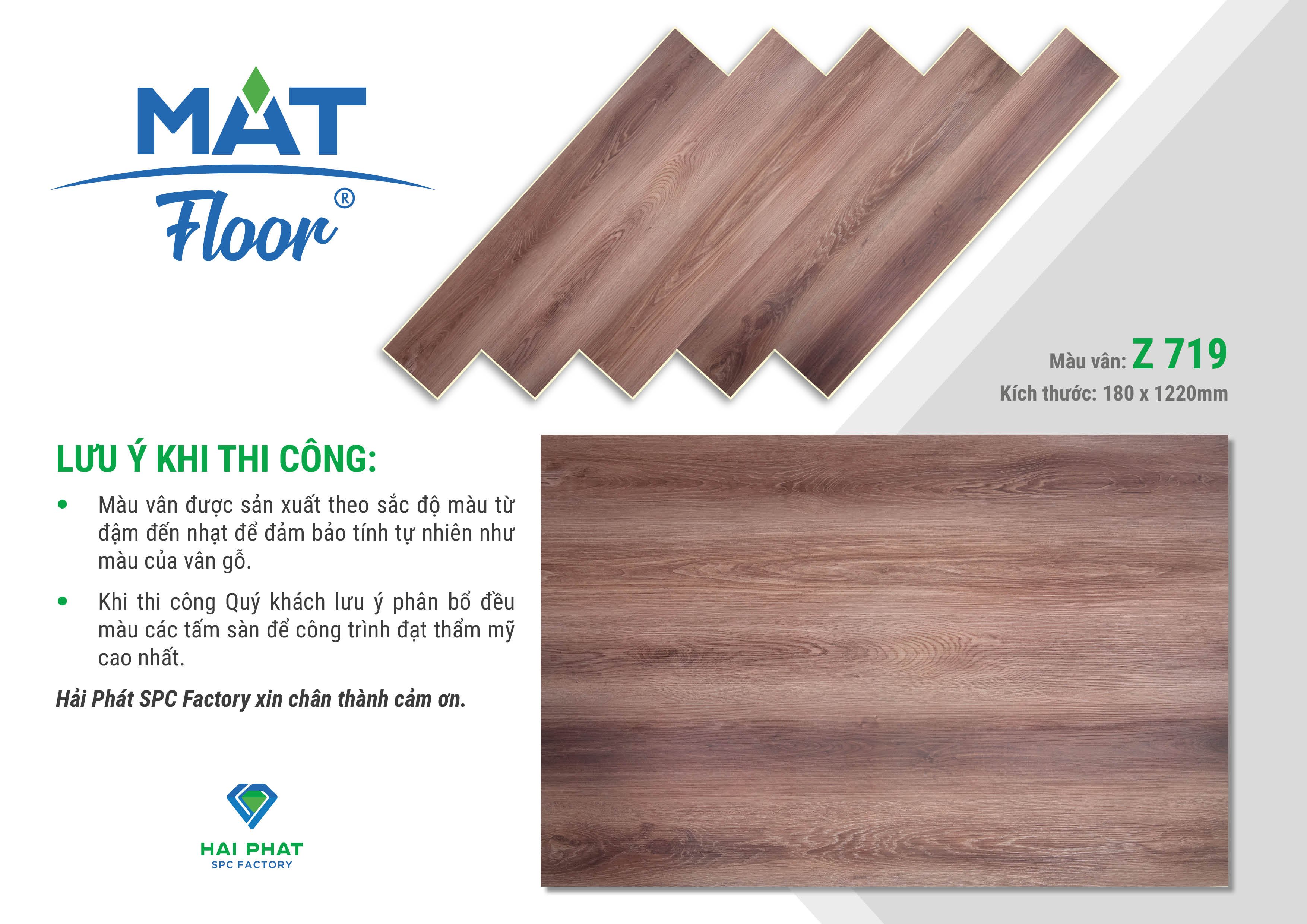 Sàn nhựa giả gỗ Bình Dương Mat Floor z719